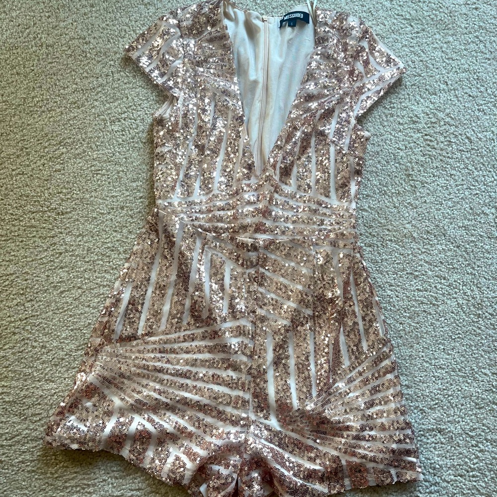 Missguided Sequin Gold romper
